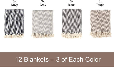 Arkwright LLC - Patterned Cotton Throw Blanket - 50 x 70 - Style Options
